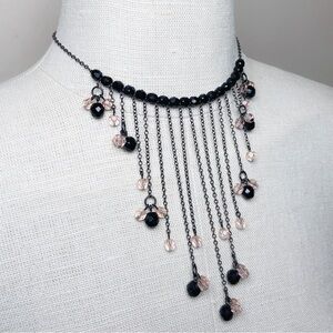 Dangle drop beaded necklace